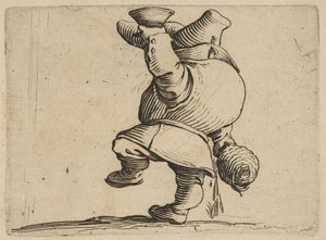 El Bebedor visto desde atrás, de Varie Figure Gobbi, suite llamada..., 1616-22 de Jacques Callot