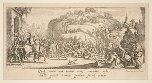 El acarreo de la cruz, de La gran pasión de Jacques Callot