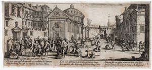 Las miserias y desgracias de la guerra ... (grabado) de Jacques Callot