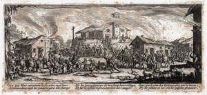 Las miserias y desgracias de la guerra ... (grabado) de Jacques Callot