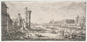 Les deux grandes vues de Paris: Vue du Louvre, 1628-1630 de Jacques Callot