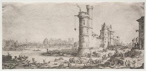 Las dos grandes vistas de París: Vista del Pont Neuf, 1628-1630