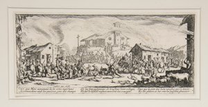 Las grandes miserias de la guerra: N° 7 - Saqueo e incendio de de Jacques Callot