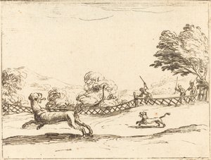 Leona y cachorro perseguidos por cazadores