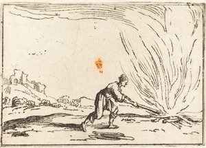 Hombre atendiendo un fuego de Jacques Callot