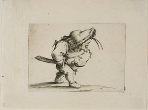 Hombre preparándose para desenvainar su espada, de Varie Figure Gobbi de Jacques Callot