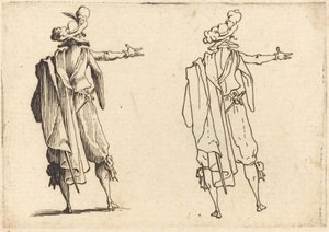 Hombre visto desde atrás con el brazo derecho extendido de Jacques Callot