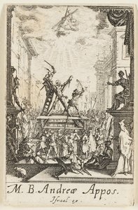 Martirio de San Andrés, lámina tres de Los martirios de los Apóstoles