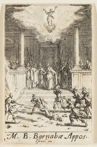 Martirio de San Bernabé, lámina quince de Los martirios de los Apóstoles