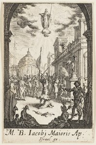 Martirio de San Juan, el Mayor, lámina cuatro de Los martirios de los Apóstoles de Jacques Callot