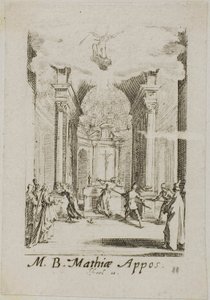 Martirio de San Matías, lámina once de Los martirios de los Apóstoles de Jacques Callot