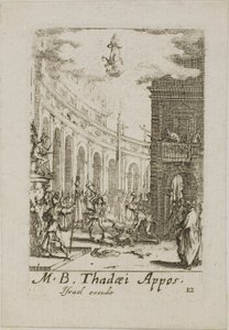 Martirio de San Tadeo, lámina doce de Los martirios de los Apóstoles de Jacques Callot