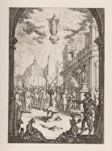 Martirio de St. Jacques, no.3 de El Martirio de los Apóstoles de Jacques Callot