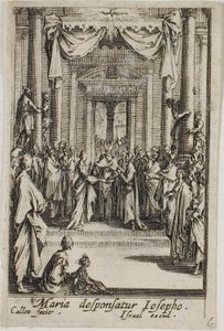 María se casa con José, de La vida de la Virgen de Jacques Callot