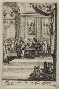 María presentando a Cristo en el Templo, de La vida de la Virgen de Jacques Callot