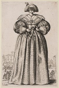 Dama enmascarada, de la serie “La nobleza de Lorena” de Jacques Callot