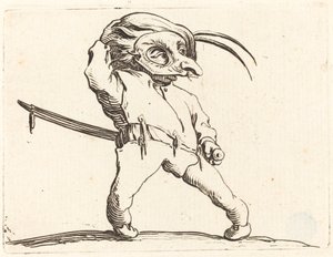 Hombre Enmascarado con Pies Torcidos, c. 1622 de Jacques Callot