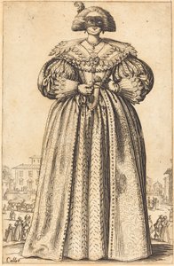 Mujer noble enmascarada de Jacques Callot