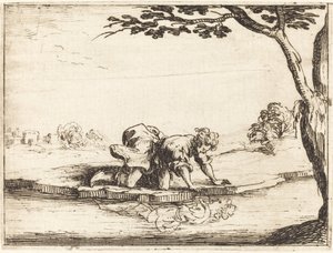 Narciso mirando en el agua de Jacques Callot