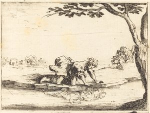 Narciso mirando en el agua, 1628 de Jacques Callot