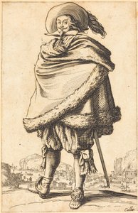 Hombre Noble Envuelto en un Manto Adornado con Piel de Jacques Callot