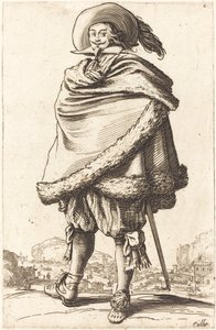 Hombre noble envuelto en un manto con borde de piel de Jacques Callot