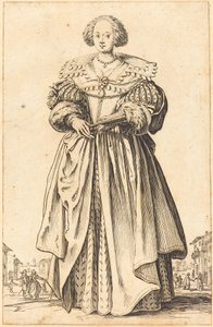 Mujer Noble con Abanico de Jacques Callot