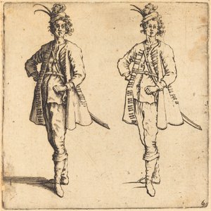 Oficial, vista frontal, 1617 y 1621 de Jacques Callot