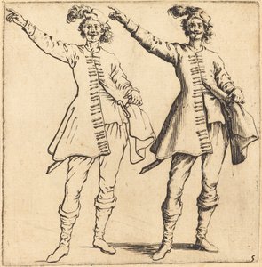 Oficial, con el brazo extendido, vista frontal de Jacques Callot