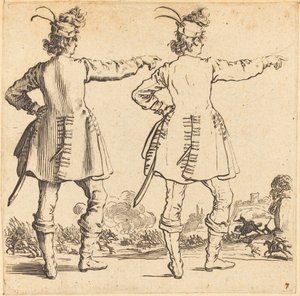 Oficial con plumas en el sombrero, visto desde atrás de Jacques Callot