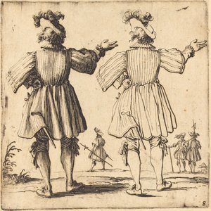 Oficial con pluma, visto desde atrás de Jacques Callot