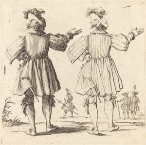 Oficial con pluma, visto desde atrás, 1617 y 1621 de Jacques Callot