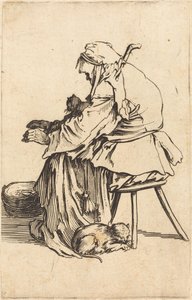 Anciana con Gatos