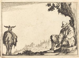 Campesino quitándose el zapato de Jacques Callot