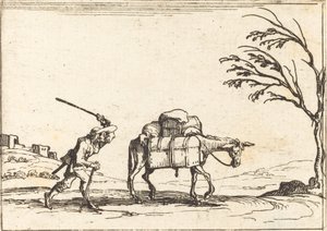 Campesino Azotando a su Burro de Jacques Callot