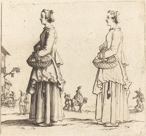 Campesina con Cesta, de Perfil, Mirando a la Izquierda de Jacques Callot