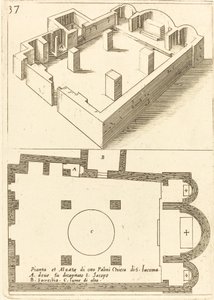 Plano y elevación de la iglesia de S. Iacoma de Jacques Callot