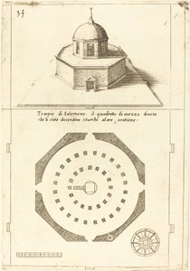 Plano y Representación del Templo de Salomón de Jacques Callot