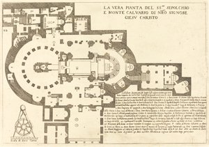 Plano del Santo Sepulcro y el Monte Calvario de Jacques Callot