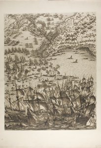 Lámina Cinco de La Siège de la Rochelle de Jacques Callot