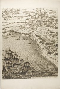 Placa seis de La Siège de la Rochelle de Jacques Callot