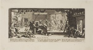 Saqueo de una gran granja, lámina cinco de Las miserias de la guerra