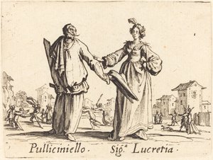 Pulliciniello y Siga. Lucretia de Jacques Callot