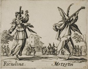 Riciulina - Metzetin, placa 8 de Balli di Sfessania de Jacques Callot