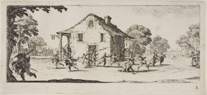 Escena de saqueo, lámina cuatro de Las miserias de la guerra