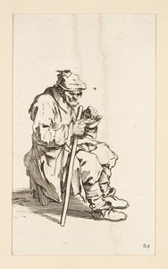 Mendigo sentado, comiendo, de The Beggars
