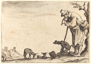 Pastor Tocando la Flauta de Jacques Callot
