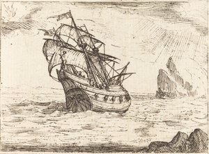 Barco navegando cerca de rocas