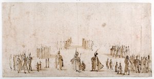 Boceto para la puesta en escena de grupos de figuras en 
