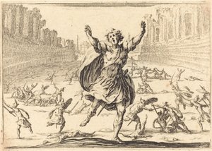 Escaramuza en un circo romano, c. 1617 de Jacques Callot